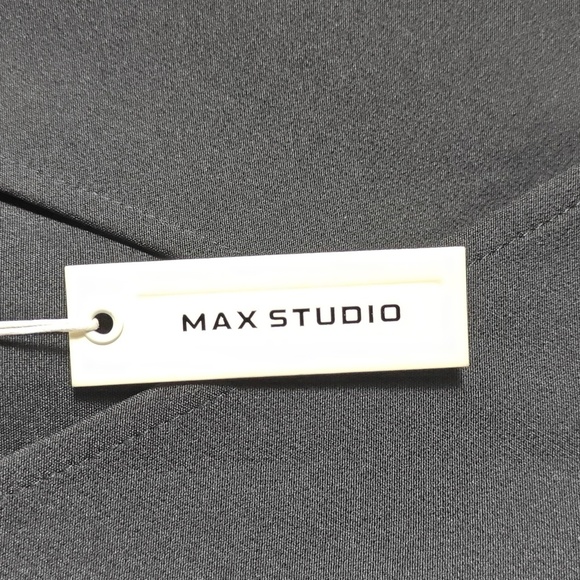 MAX STUDIO NWT Elegant Black Sleeveless Faux Wrap Dress w/ Buttons Size Large - Picture 4 of 15